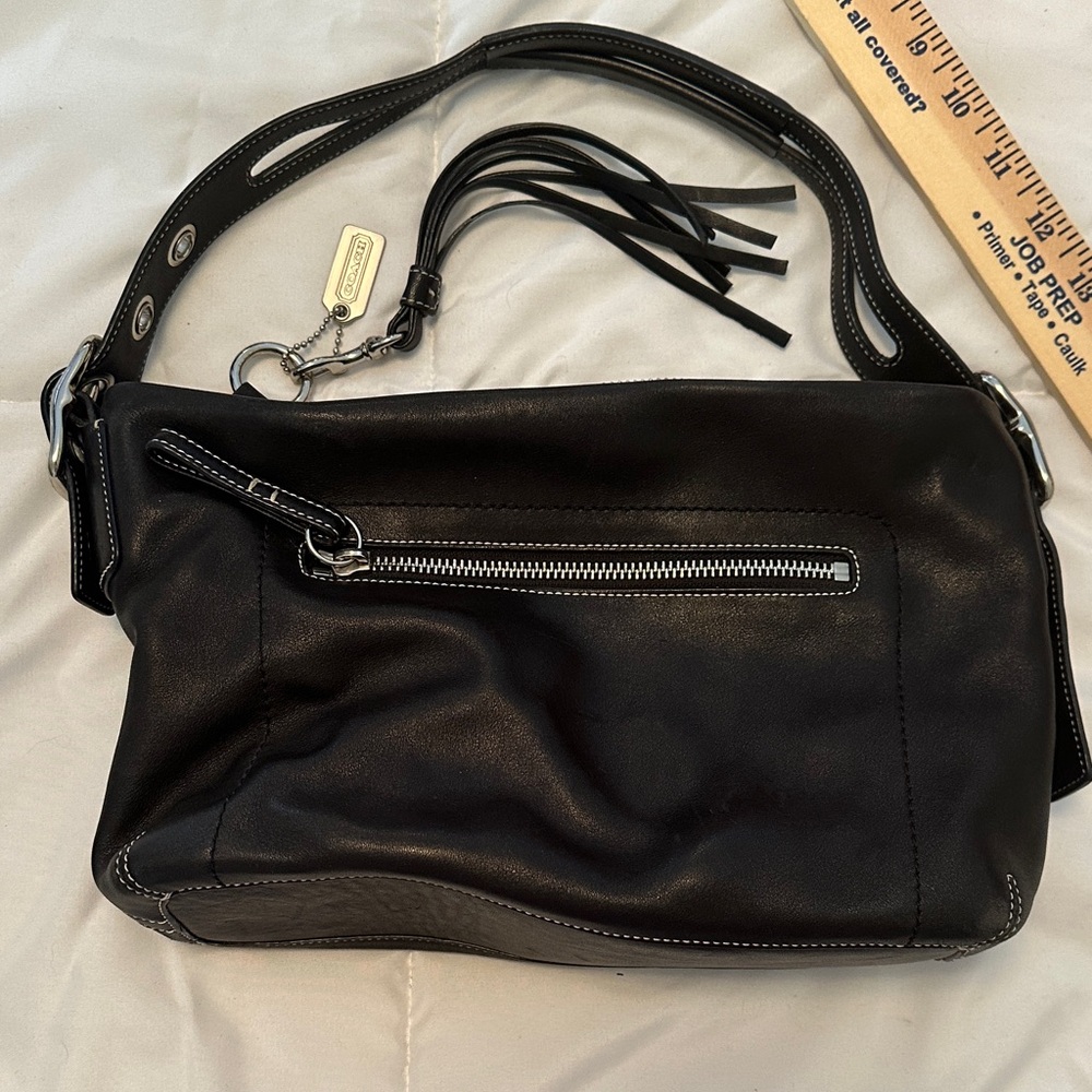 Vintage COACH 1417 Black Genuine Leather East West Legacy Shoulder OBO